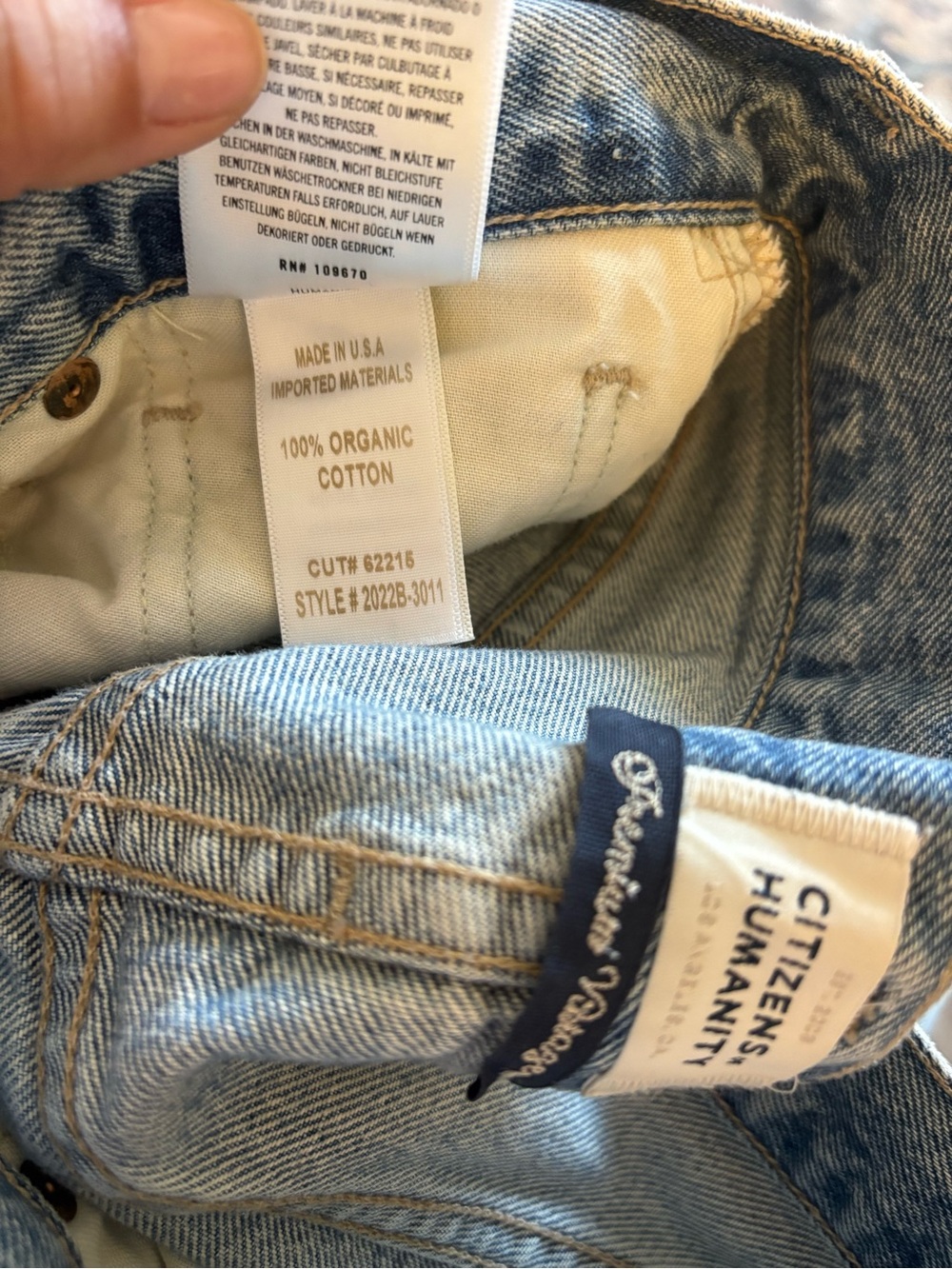 Citizens of Humanity Jeans Womens Blue Neve Relaxed straight leg jean size 24 - Picture 4 of 4